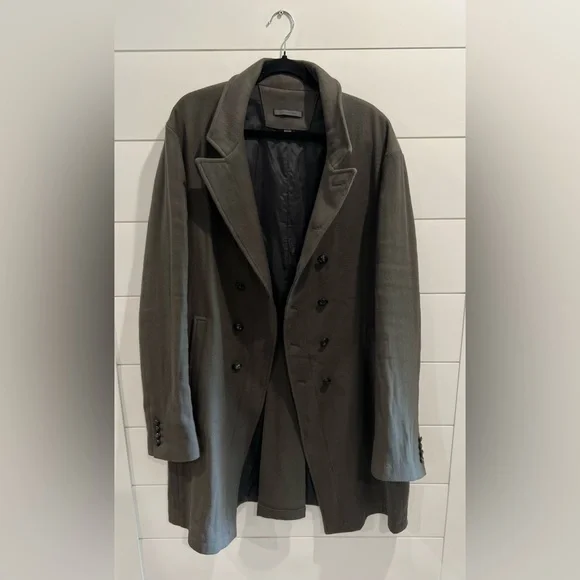 John Varvatos gray military double breasted coat - Picture 4 of 9